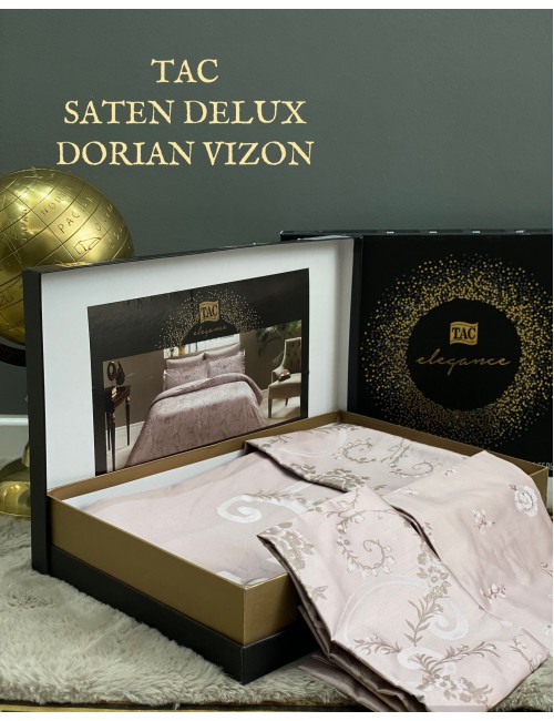 TAC Dorian vizon DELUX SATIN / Постельное белье сатин делюкс евро 